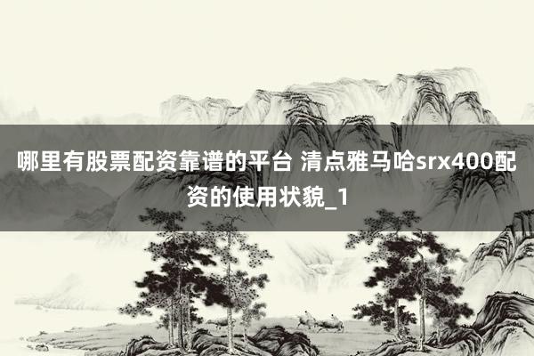 哪里有股票配资靠谱的平台 清点雅马哈srx400配资的使用状貌_1